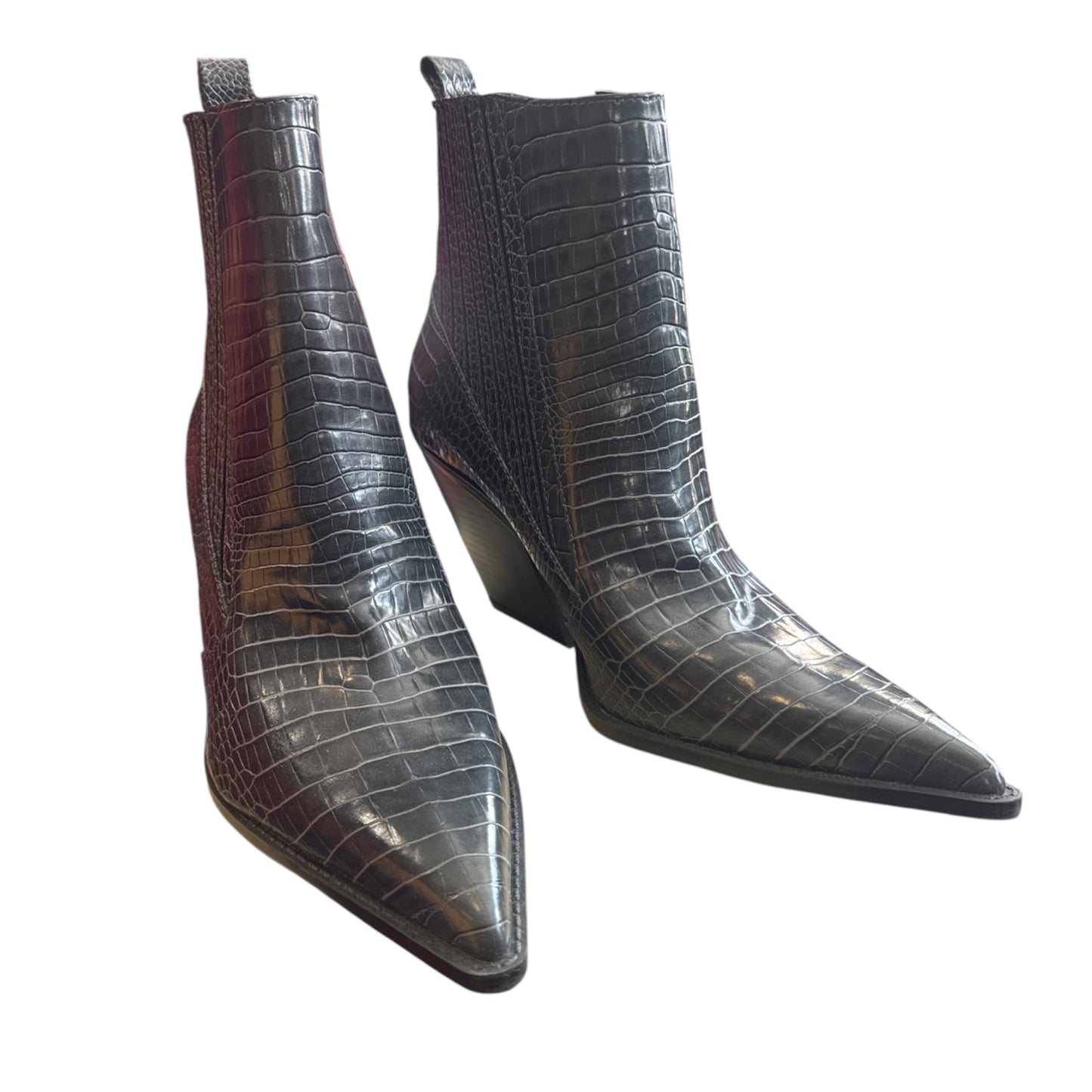 Zara Animal Print Cowboy Heeled Boot Size 41(10)