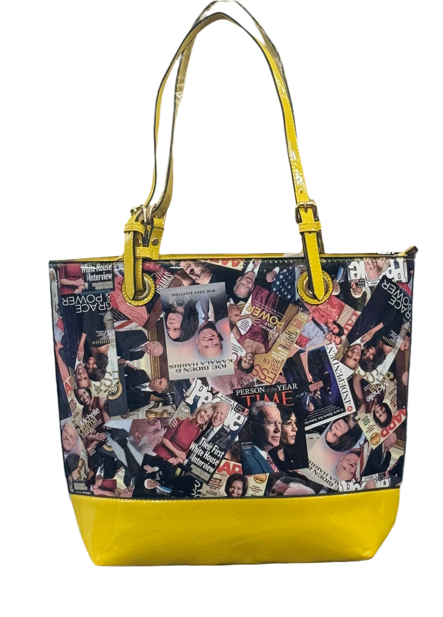 Yellow Obama Magazine Purse