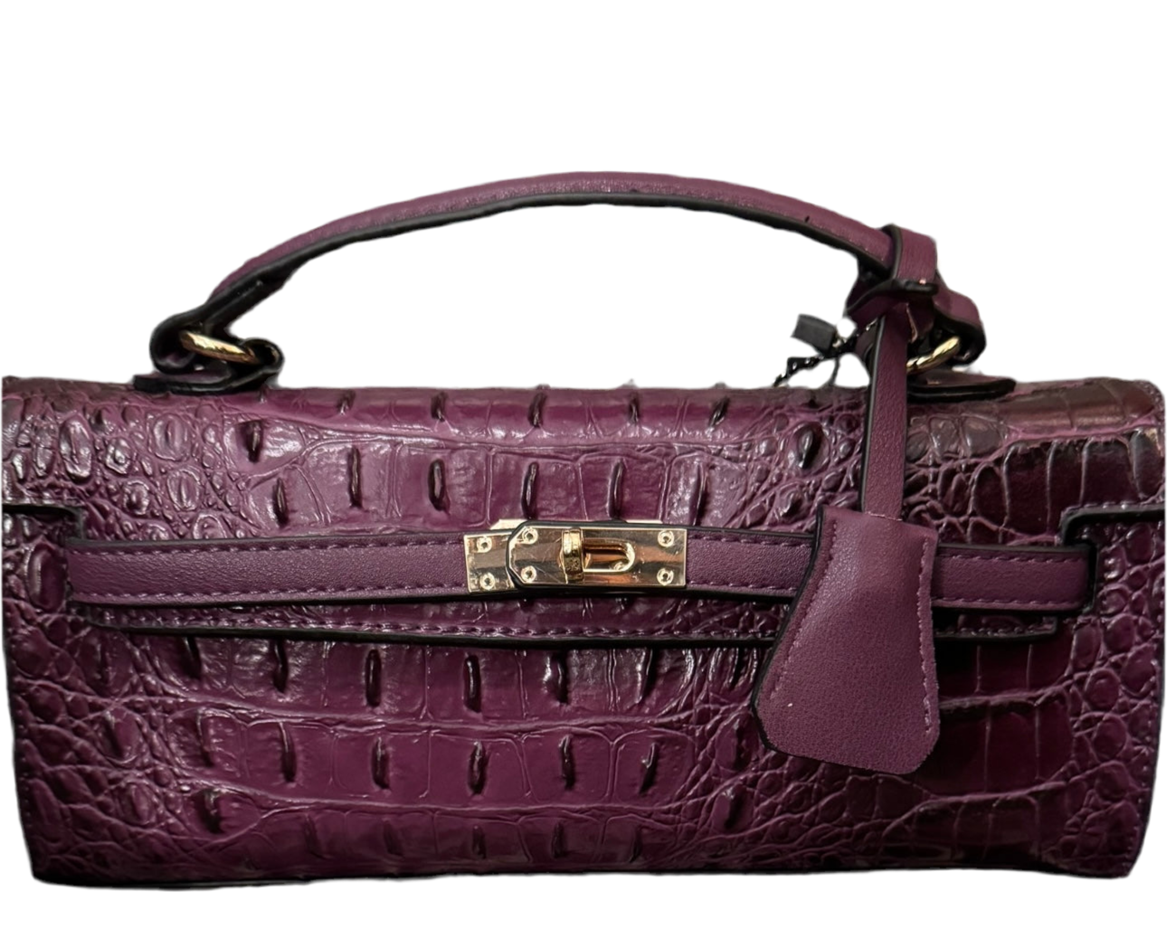 American Bee Purple Crocodile Boxy Satchel