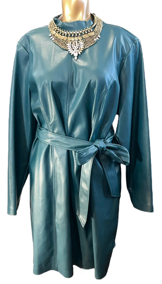 Eloquii Faux Leather Turtleneck Mini Dress NWT