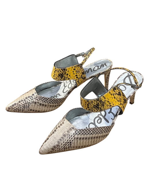 Sam Edelman Slingback Snake Print Heels Size 12