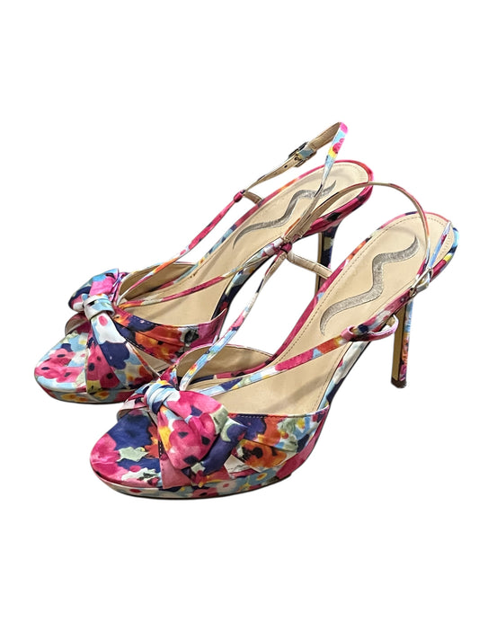 Nina Felita Floral Open Toe Strap Heel