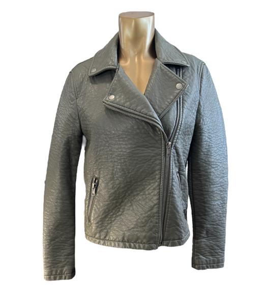 FOREVER 21 Faux Leather Asymmetrical Zip Moto Jacket Size M