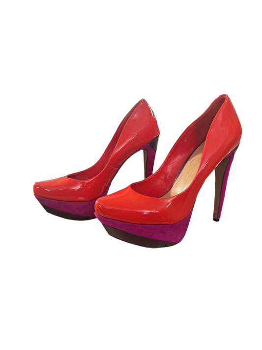 Jessica Simpson Color Blocking Platform Stilleto Heels, Style Beijo  Size 6B