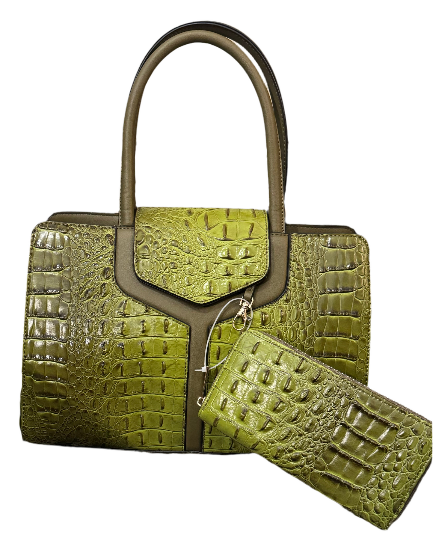American Bee Alligator Purse w/ Matching Wallet