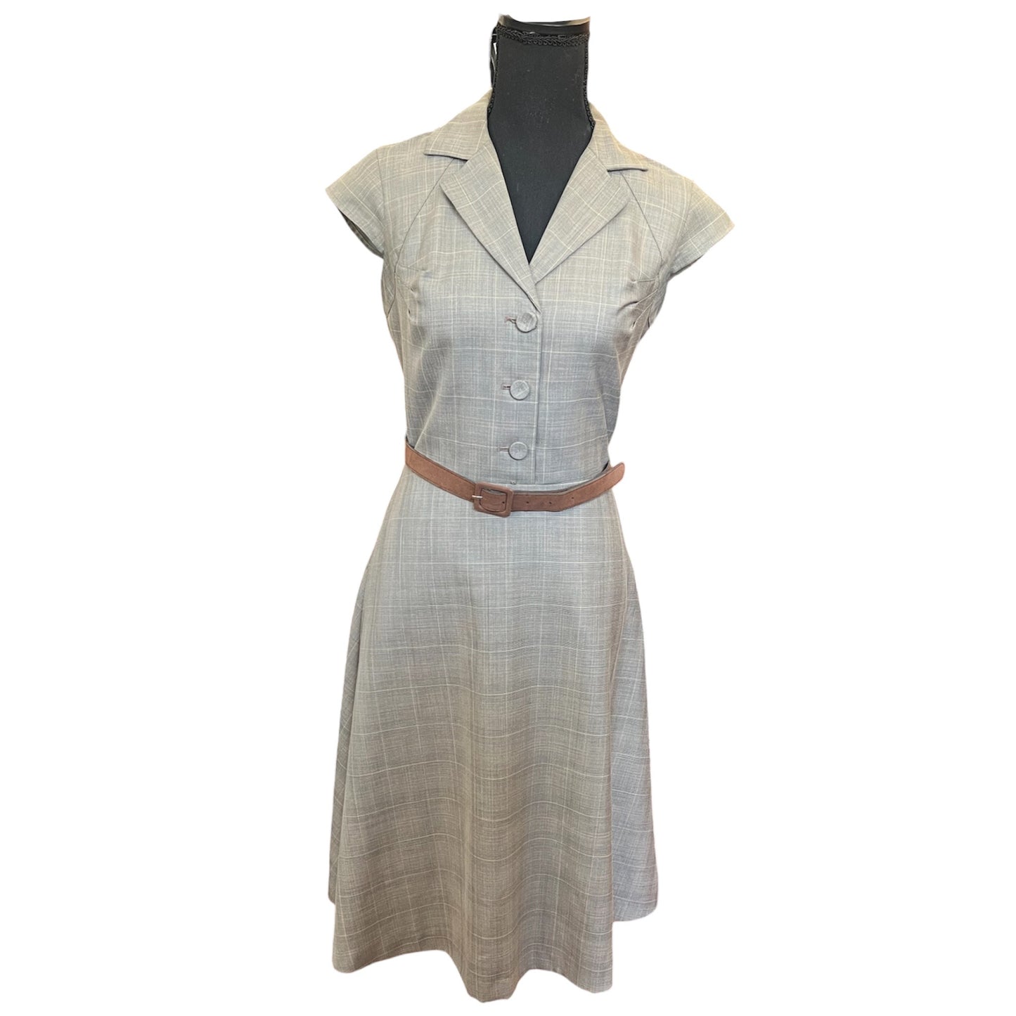 Calvin Klein Plaid Button Dress with Belt Size S/M