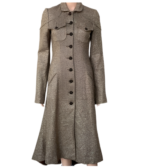 Ya-Ya Vintage Military Metallic Gold Coat  Size S