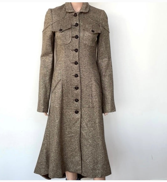 Ya-Ya Vintage Military Metallic Gold Coat  Size S