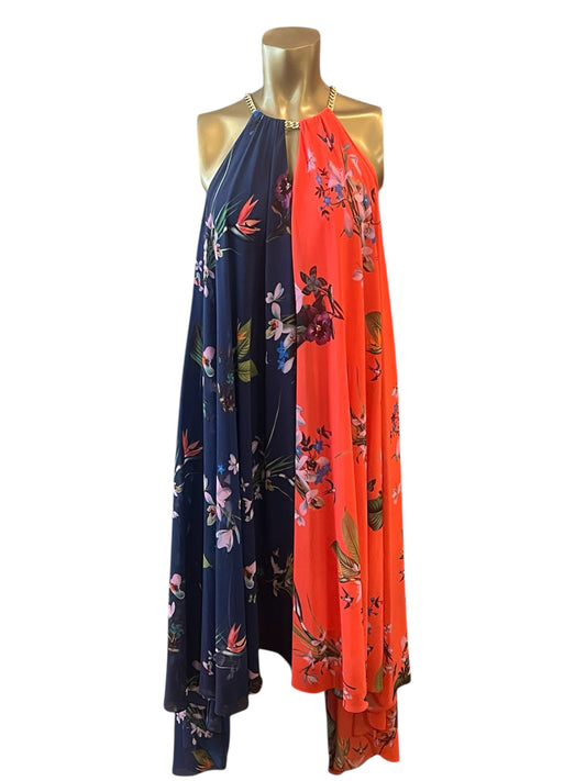 Ted Baker High-Low Halter Floral Maxi Dress Size 2