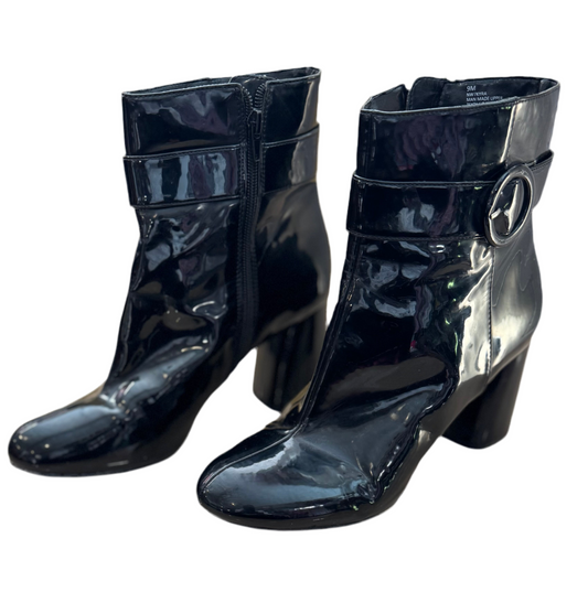Nine West Kyra Black Patent Ankle Boot  Size 9M