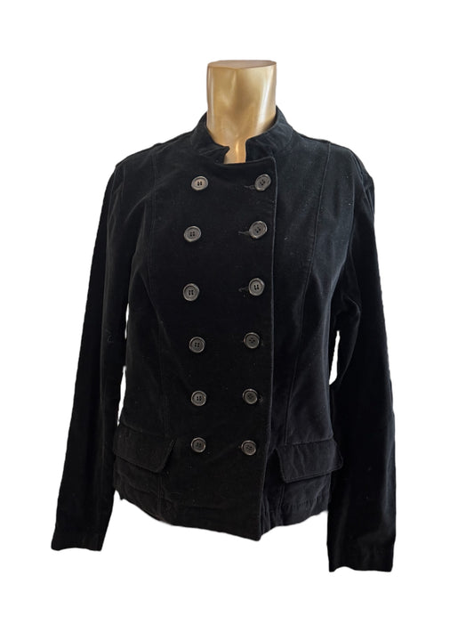Ana Velvet Double-Breasted Military Jacket  Size L