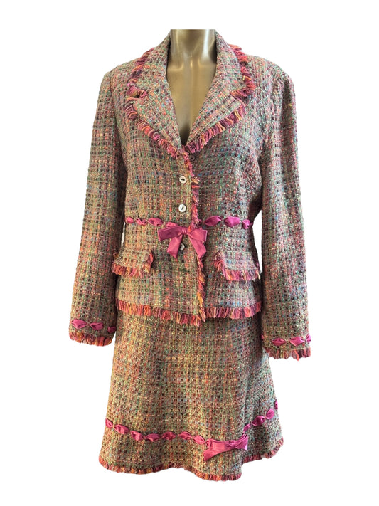 Fundamental Things Tweed Multicolored Suit