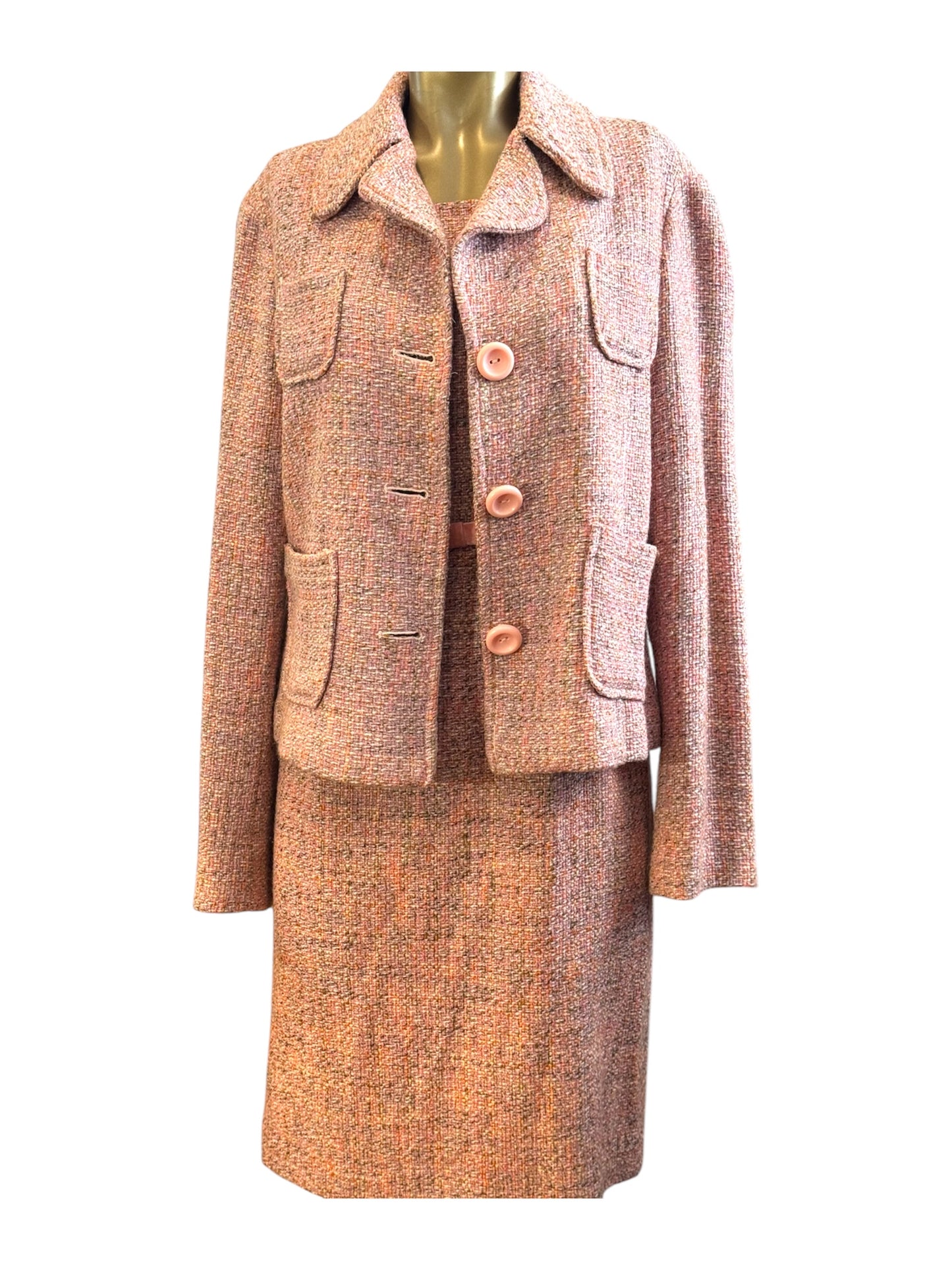 Gap Pink Tweed Dress Suit  Size L