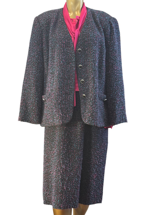 Vintage Diane Roberts Multicolor Dress Jacket Size 18H