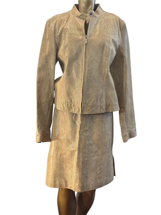 Dimension Vintage Genuine Leather SnakeSkin Womens Suit Size 16