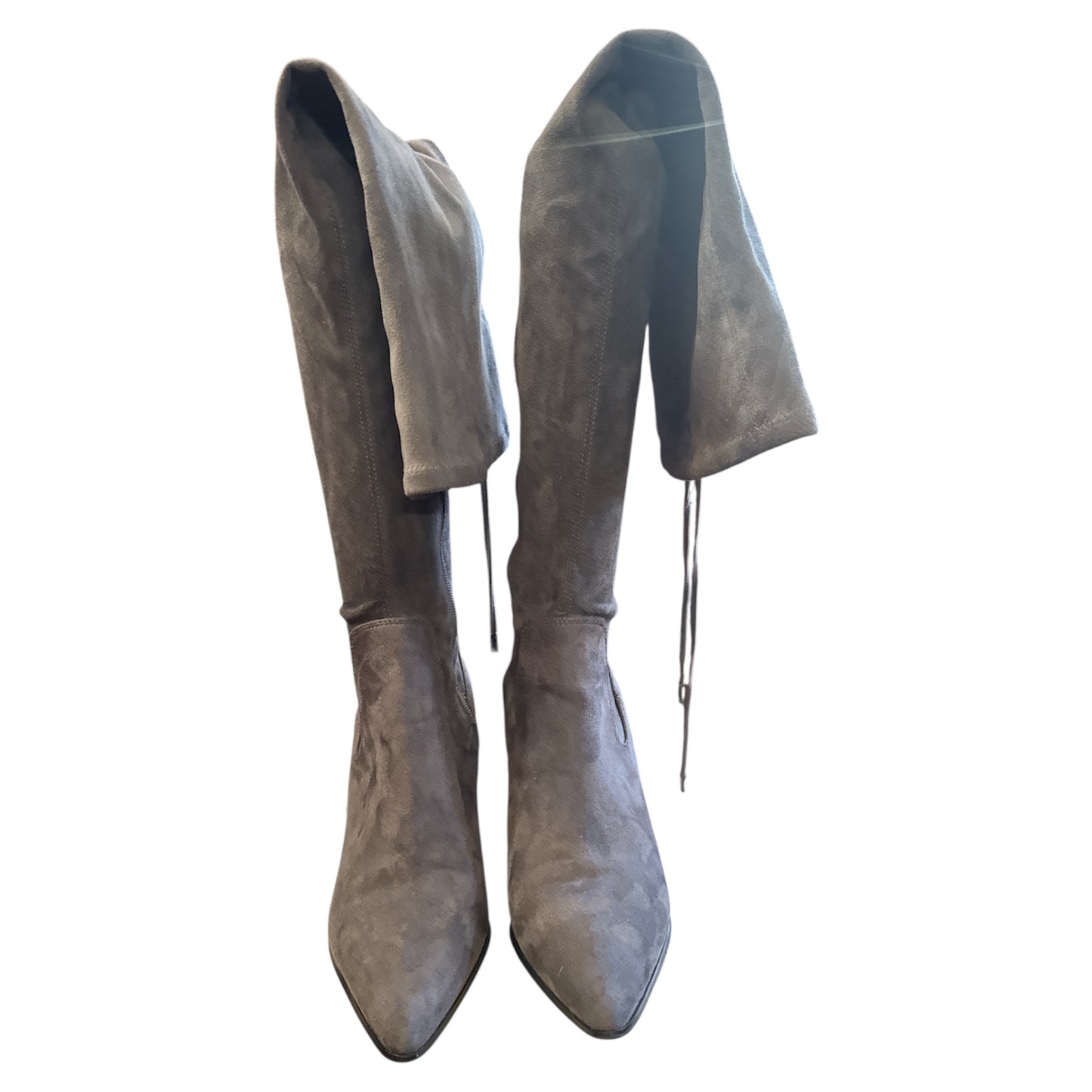 Kendall + Kyle Over the Knee Cowboy Style Gray Faux Suede Boot Size 10m