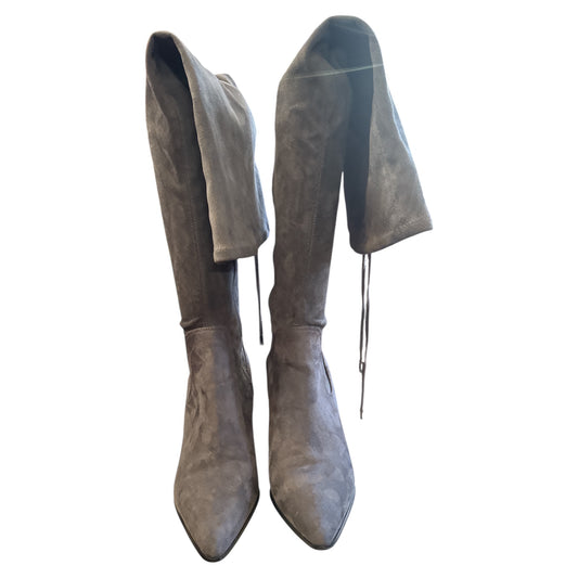 Kendall + Kyle Over the Knee Cowboy Style Gray Faux Suede Boot Size 10m