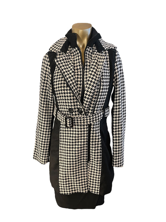 Yoki Double Zipper Houndstooth Jacket Size M