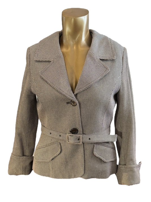 H&M Belted Brown Blazer Size 6