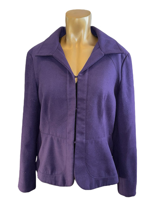CHICO’S Grape Purple Fleece Jacket Size 2