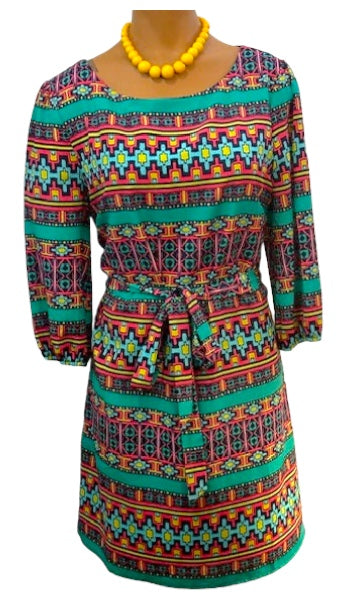ALYA Geometric print Chiffon Dress
 Size M