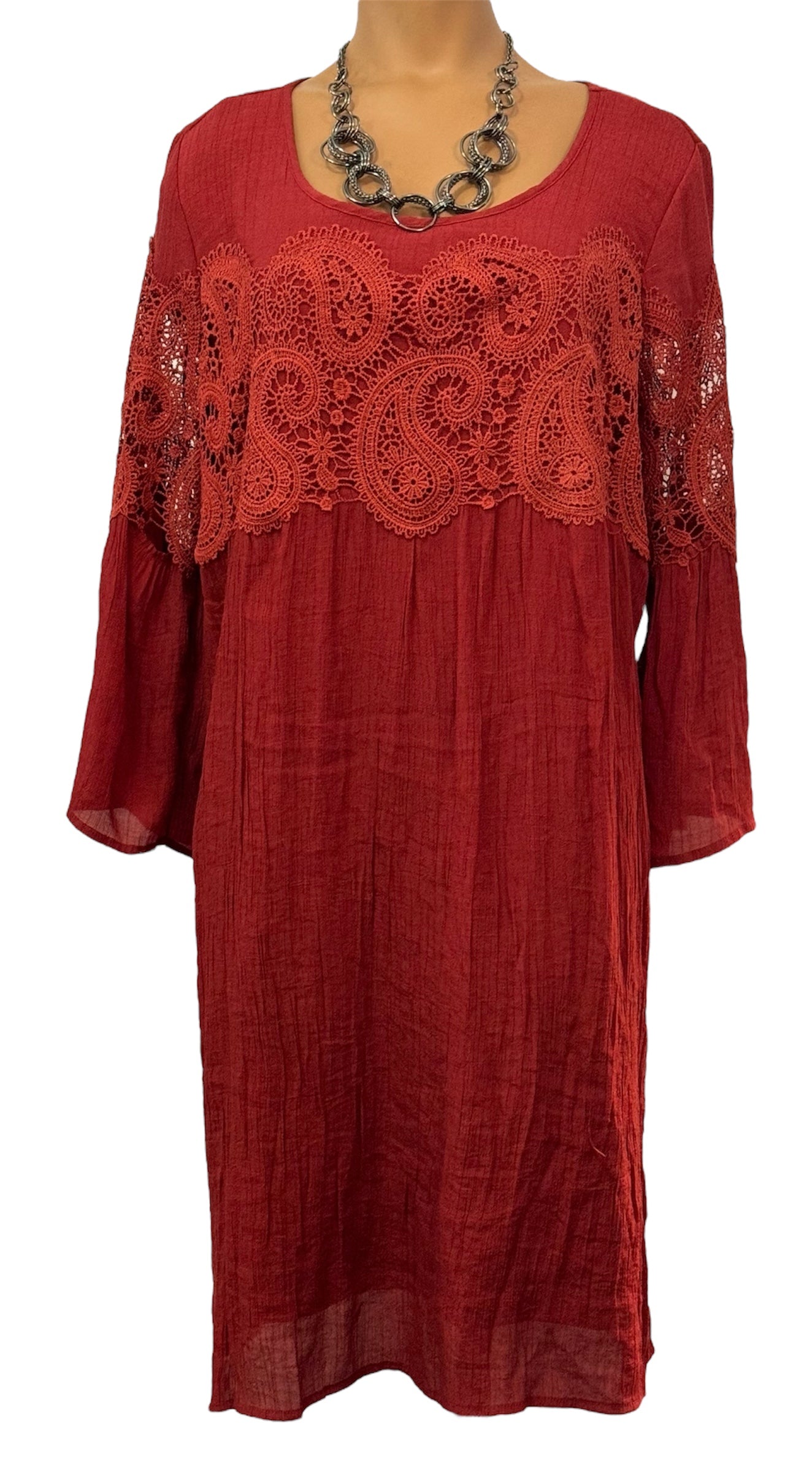 INDIGO Lace Peasant Dress Size L