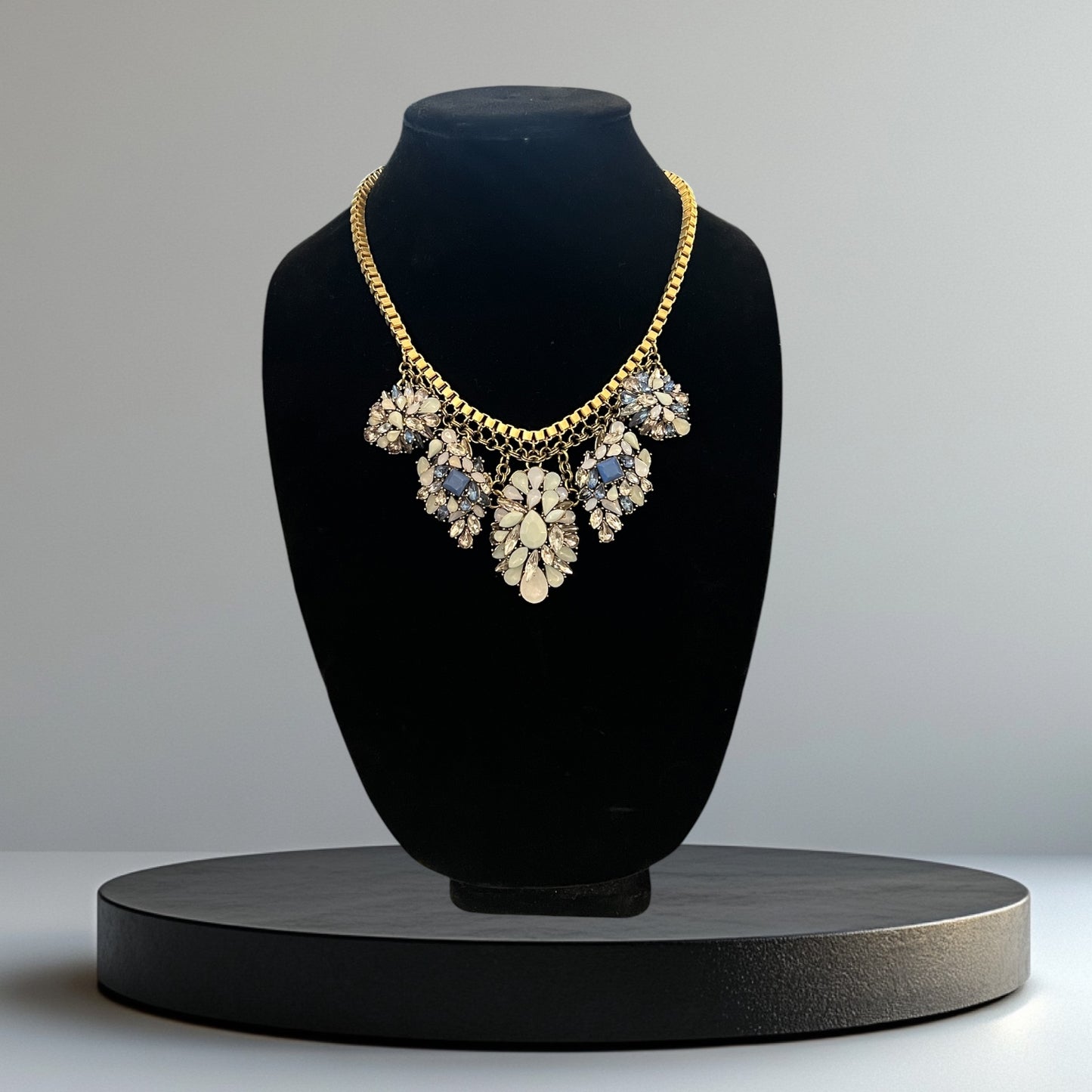 Crystal Gold Statement Necklace