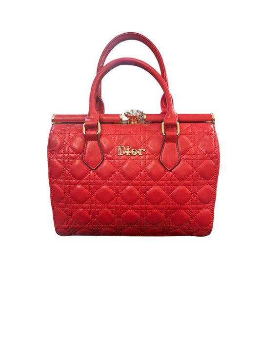 Imitation Dior Red Handbag w/ Wallet