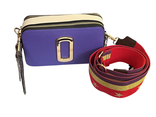 Purple Color Block Crossbody Bag