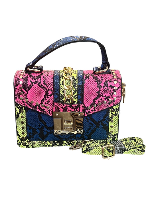Pink Neon Mini Snake Print Handbag