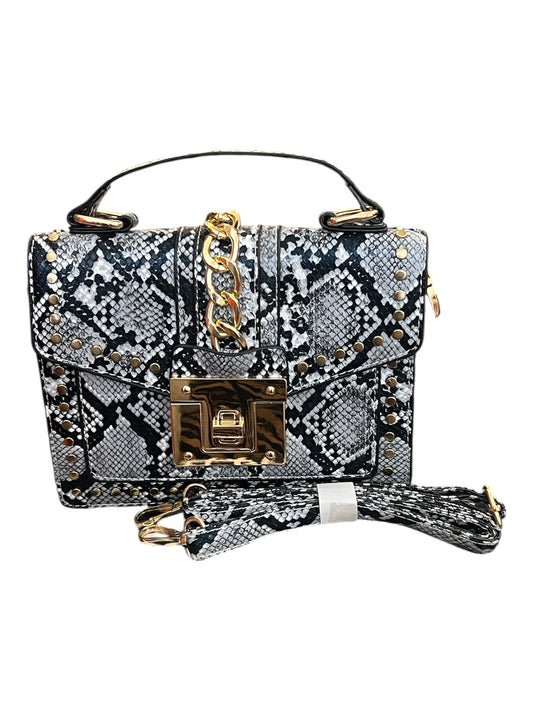 Black Snake Skin Mini Handbag