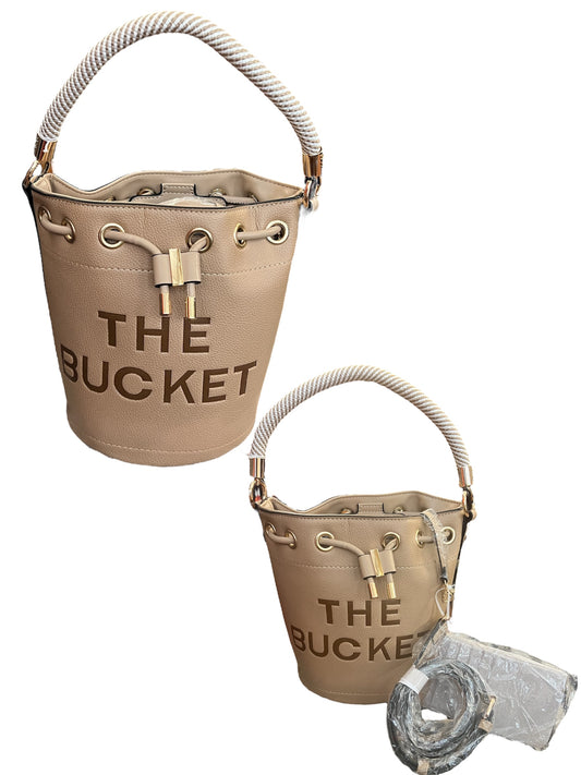 Tan Medium Size Bucket Bag w/ Wallet