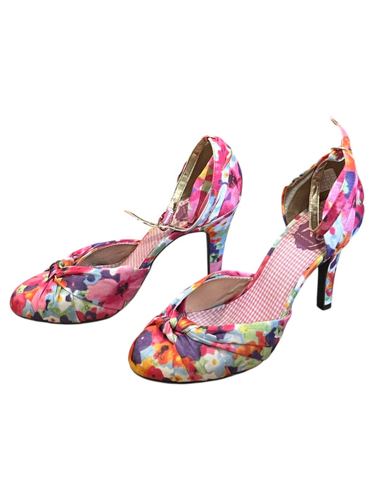K9 Floral Satin Anklestrap Heels