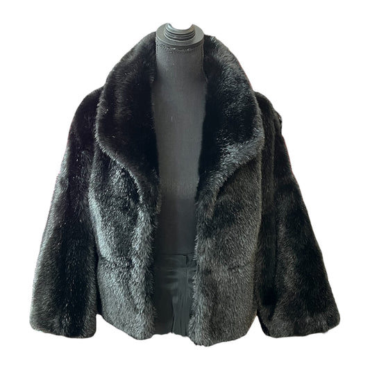 Style&co. Black Faux Fur Midi Jacket