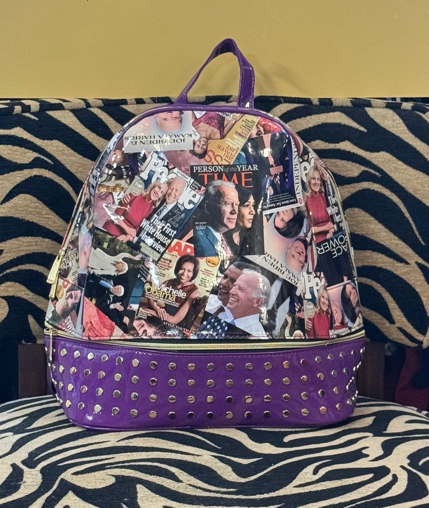 Purple Magazine Obama Backpack